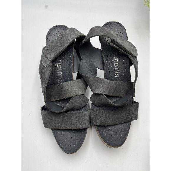 Pedro Garcia Libby Gray Suede Cork Platform Sandals Comfort Heels Sz 38.5/US 8 - Picture 11 of 12